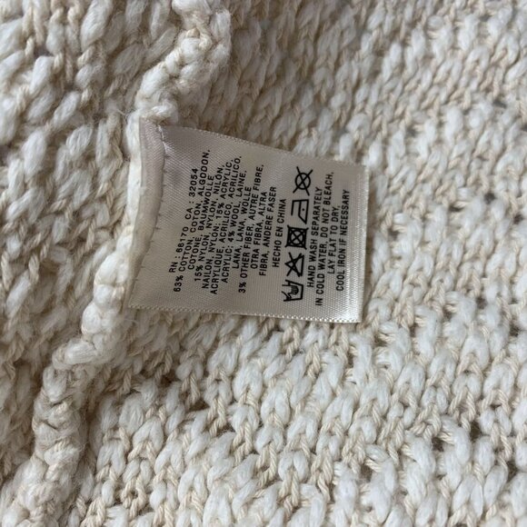 Angel of The North Ivory CHEVRON Fringe Cardigan Sweater Size Small - Picture 6 of 7